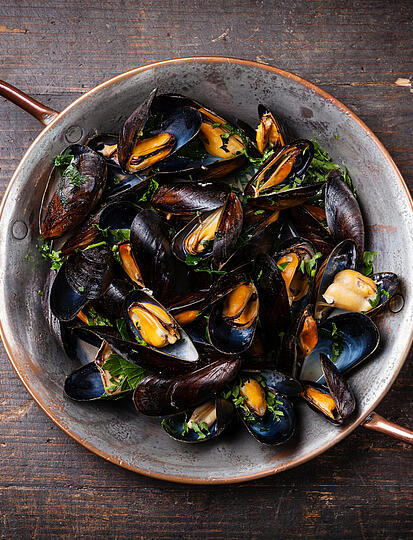 Bouchot mussels with cream: the recipe from Castel La Garangeoire campsite