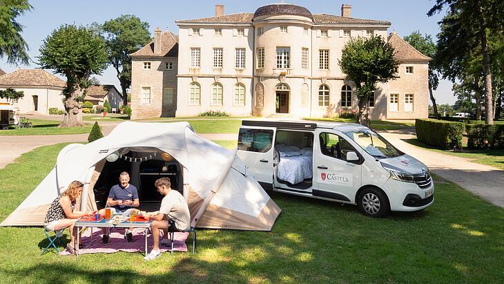 van motorhome campsite 